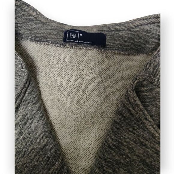 GAP GRAY 100% COTTON MOTO ZIP JACKET SIZE M - Picture 6 of 7